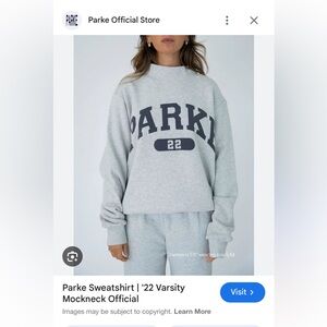 Parke '22 Varsity Mockneck Sweatshirt - Light Gray - New With Tags
